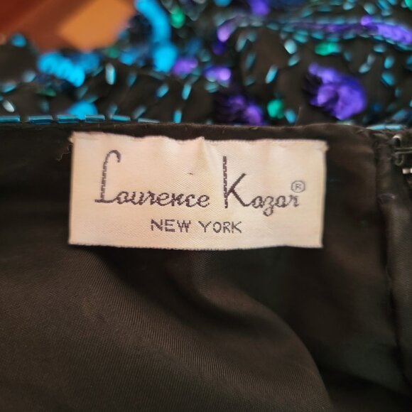 Vintage Laurence Kazar New York Sequined Top in Beautiful Blues and Greens - Picture 4 of 6